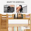 Zubebe 2 Pieces Bedside Shelf for Bed with 10 Pairs Hooks Bunk Bed Shelf for Top Bunk Bedside Caddy Hanging Storage Basket Black Metal Organizer for Book Phones Drinks College Dorm Home Office Desk