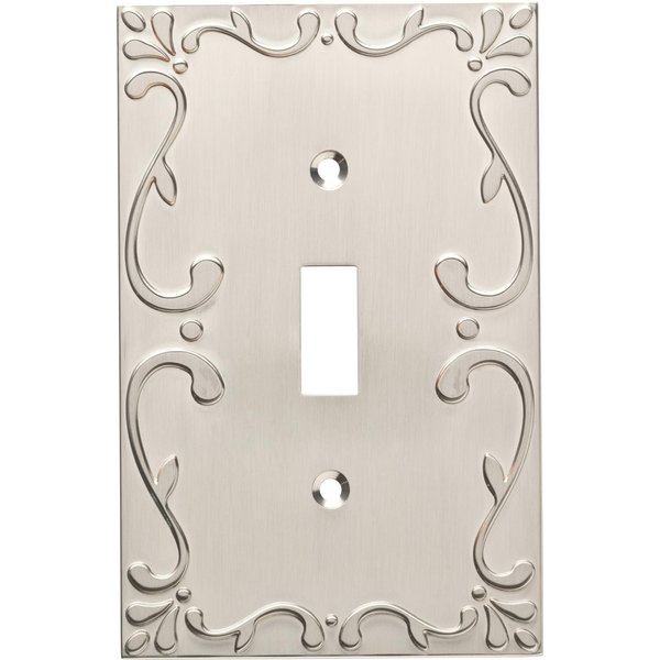 Franklin Brass Classic Lace (1-Pack) Decorative Light Switch Cover Wall Plate Wall Plate Brushed Nickel 1-Gang Wall Plate Switch/Toggle Plate Guards Electrical Outlet Covers W35070-SN-C