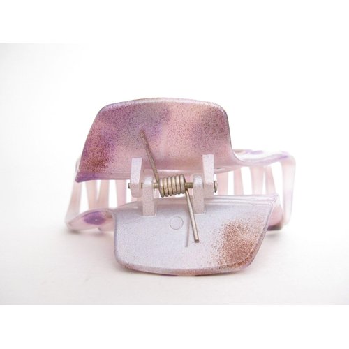 Spotted purple brown white hair claw clip for medium fine hair