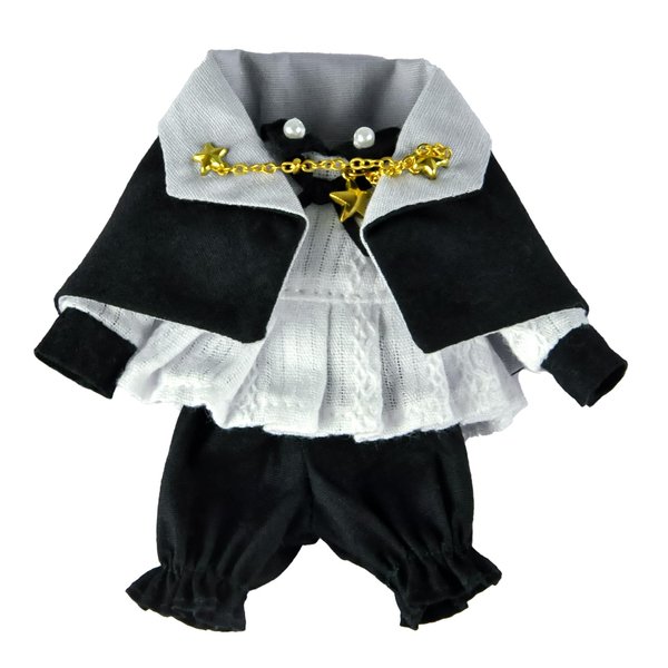 YMY Bjd Doll Ob11 Clothes Three-Piece Cape Gsc P9 Vintage Preppy Suit 1/12 Scale Action Figure Clothes Christmas New Year Gifts（Black）