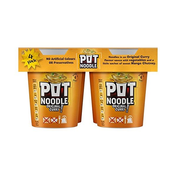 Pot Noodle 4 Pack Original Curry 360G
