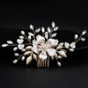 Handmade Flower Wedding Hair Comb Bridal Crystal Hair Side Comb Wedding Hair Accessories for Brides and Bridesmaid