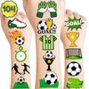 104 PCS Soccer Ball Temporary Tattoos Themed Birthday Party Decorations Favors Supplies Decor Funny Football Sports Player Tattoo Stickers Gifts For Game Boys Girls Class School Prizes Carnival