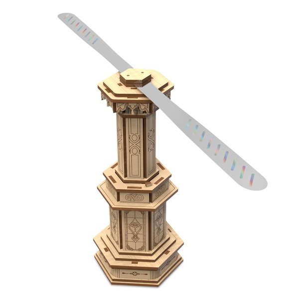 3D Wooden Puzzles Fan for Tables, The High Tower Fan Wooden Model Kit is Steam Toys for Year Old 15+ Teens, Adults, The Model Kit for Dining Table, Outdoor Table or Kitchen Decor