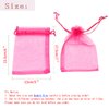 Dealglad 100Pcs Hot Pink Organza Bags 5x7 Inch, Small Jewelry Drawstring Gift Bags, Sheer Wedding Favor Party Festival Candy Pouches