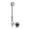 Westbrass 593244-07 14" x 1-1/2" White Tubular Bathtub Waste & Overflow Assembly with Tip-Toe Drain Plug and 2-Hole Faceplate, 1-Pack, Satin Nickel