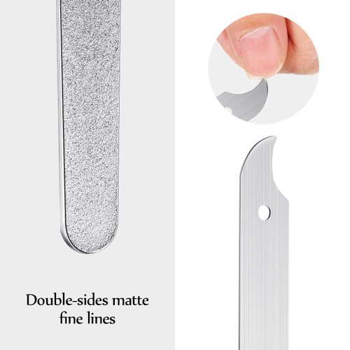 8 Packs Diamond Nail File Stainless Steel Double Sided Nail File Metal File Buffer Fingernails Toenails Manicure Files Manicure Pedicure Tools for Salon and Home, 8 Inches