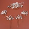 Wedding Hair Accessories for Brides, Beusoulover Bridal Hair Accessories, 5 Pieces (Pearl Hair Comb + 4pcs Silver Hair Pins) for Women and Girls, Brides, Bridesmaids