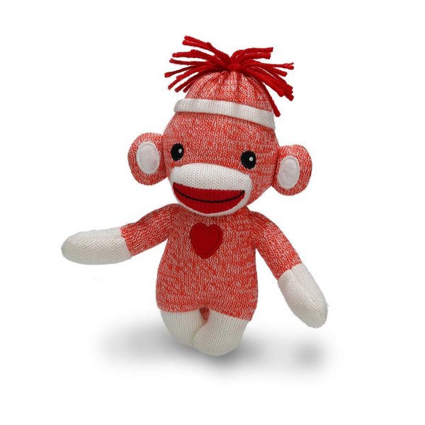 Plushland Adorable Sock Monkey, The Original Traditional Hand Knitted Stuffed Animal Toy Gift-for Kids, Babies, Teens, Girls and Boys Baby Doll Present Puppet 6 Inches