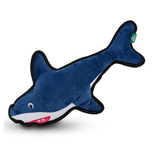 Beco Lovable Shark Squeaker Dog Toy, Made with 65% Recycled Materials, Snuggle, Chew, Toss & Fetch
