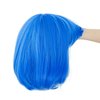 SWACC 10 Inch Short Straight Bob Wig with Bangs Synthetic Colorful Cosplay Daily Party Flapper Wig for Women and Kids with Wig Cap (Blue)