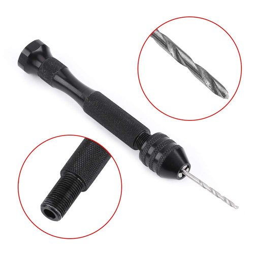 25 Pieces 0.3-3.6mm Grasp Range Chuck Hand Twist Drill with 25 HSS Drill Bits Wood Drilling Tool for Wood, Jewelry, Plastic, Miniature