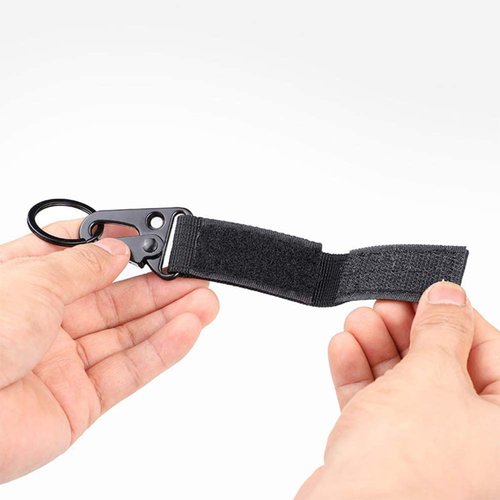 LuoQiuFa3-piece Tactical Nylon Webbing Buckle Carabiner Molle Belt Clip Key Buckle, Suitable for Outdoor Sports(Black)