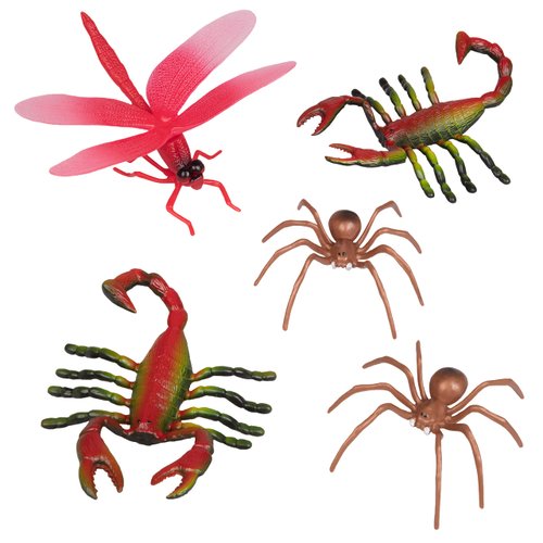 Toy Bug Action Figure Playset- 30 Pieces with 15 Unique Giant Insects- Educational Toy Set (Grasshoppers, Tarantulas, Spiders & more) - 2-4" Realistic Fake Bugs, Great for Pranks, Beach/Sandbox Toys