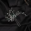 Jumwrit Wedding Hair Pins Sparkly Rhinestone Beaded Headpiece Handmade Silver Hair Piece Bridal Hair Accessories for Bride Bridesmaid