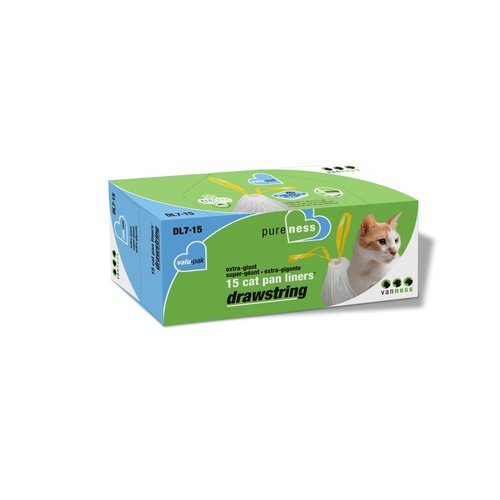 Van Ness Plastics Pure-Ness Extra Giant Drawstring Cat Pan Liners - Pack of 1