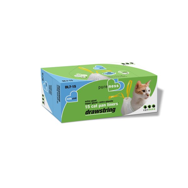 Van Ness Plastics Pure-Ness Extra Giant Drawstring Cat Pan Liners - Pack of 1
