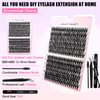 DIY Lash Extension Kit 240pcs, 12-16mm Mixed C Curl Individual Lashes Clusters Kit,30D+40D Eyelashes Kit with Lash Bond and Seal and Lash Applicator Tool for DIY Eyelash at Home.(240P-30+40 Kit)