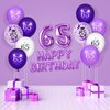 65th Purple Birthday Balloons Decorations, 16PCS Purple White Happy 65th Birthday Confetti Latex Balloons for Women Men 65th Birthday Party Wedding Anniversary Indoor Outdoor Party Supplies,12 Inch