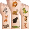UVUXO Jungle Animal Temporary Tattoos for kids - 10 Sheets Zoo Animal Temporary for Girls Boys, Animals Birthday Party Supplies for Kids