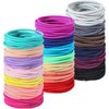 Canlierr 500 Pcs Hair Ties Bulk for Thick Non Metal Hair Elastics Hair Rubber Bands Ponytail Holders for Women Men Straight Thick Curly Hair, 2 mm x 3.5 cm (Multicolor)