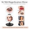 KEDSUM Upgraded Rechargeable Travel Makeup Mirror with Light, 1X/10X Magnifying Mirror with Light, Compact Travel Mirror with LED Lighted, Double Sided Folding Vanity Mirror, Daylight, Portable