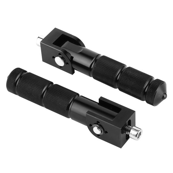 Chazcool Motorcycle Passenger Foot Pegs, 2Pcs 8mm Universal Motorcycle Foot Pegs, Folding Passenger Foot Pegs(Black)