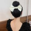 Bow Hair Scrunchies Bow Hair Ties Silk Bow Scrunchie Bowknot Hair Bands Black Bow Hair Elastic Hair Scrunchy for Women Girls Black, Red, Beige (3pcs)