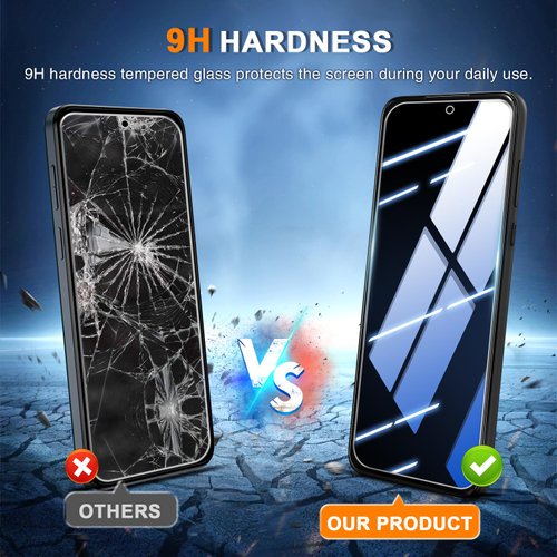 GDRCTech [3-Pack Privacy Screen Protector for Motorola Moto G Play 2024 Tempered Glass, Bubble Free, Easy to Install, 9H Hardness