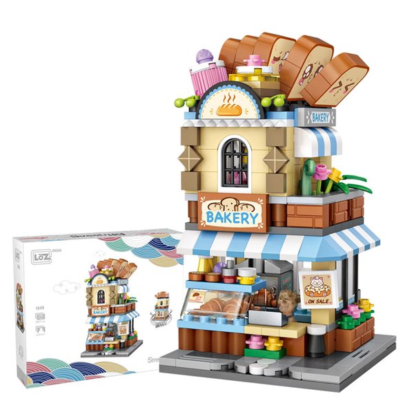 MEIEST Mini City Shop Street View Building Blocks Model Set,Creative DIY Simulation Architecture Collection Particle Construction Building Bricks Toy for Kids Adult Home Decor (Bakery)