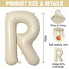 Letter Balloons Beige,40 Inch Letter R Balloons,A-Z Alphabet Name Foil Balloons,Big Single Cream Aluminum R Word Balloons Helium for Birthday,Anniversary,Baby Shower,Wedding Party Supplies Decorations