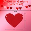 Heart Felt Garland Banner for Valentines Day Decor - NO DIY - Red, Rose Red, Pink Heart Felt Garland for Indoor Outdoor Valentines/Anniversary/Wedding/Birthday Party Supplies