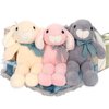 BENINY Easter Bunny Stuffed Animal in 3 Colors, Cute Stuffed Bunny Plush Toys Gift for Girls Kids,14 Inches (Grey/White/Pink)