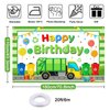 Mocsicka Trash Truck Backdrop Garbage Truck Birthday Decorations for Kids Green Trash Truck Party Supplies Banner Background 70.8 x 43.3 Inch