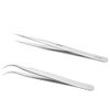 EMEDA Eyelash Extension Tweezers 2 Pieces VETUS Straight Pointer and J Curved Tweezers for Eyelash Extensions Precision Lashing Tweezers Professional Tools for Isolation Classic Volume Lash Extensions