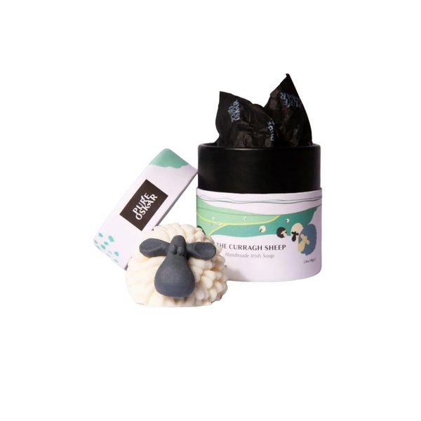 Pure Oskar Curragh Sheep Handmade Irish Soap Natural Moisturizing Ingredients Cute Quirky Fun Irish Gift, Made in Ireland, Gift-boxed
