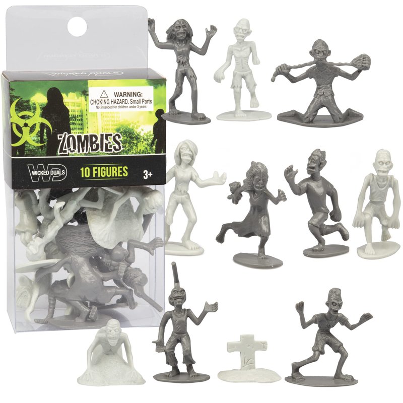 Mini Zombie Figures Playset 10pc Toy Collection- Unique Zombie Action ...