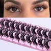 LuckForever 10 Pairs False Eyelashes Russian Strips Eye Lashes Wispy False Lash Fluffy Eyelash Extension Natural Look D Curly Volume Fake Eyelashes Reusable Faux Eye Eyelash for Women Girls
