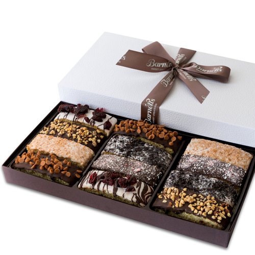 Cookie Gift Basket Tin with Biscotti Cookies, Barnetts Corporate Food Gift Box For Purim, Kosher Parve Purim Cookies Shaloch Manos, Mishloach Manot Idea, 12 Assorted Gourmet Cookies For Adults