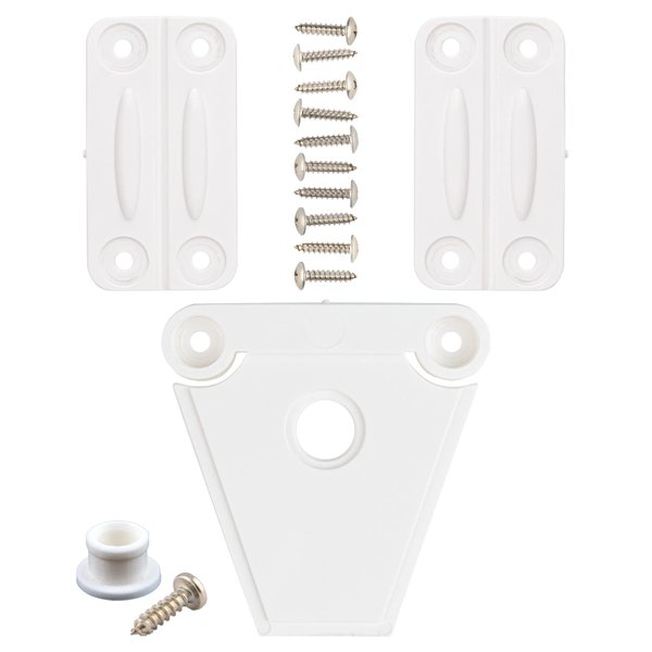 NeverBreak Parts - Igloo Cooler Replacement Parts - Small White Kit (2 Hinges, 1 Latch with Post and Screws) | High Strength Igloo Cooler Hinges Replacement with Latch