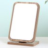 Aestivate Rectangle Compact Table Mirror Standing Wood Framed Mirror Desktop Mirror 90 Degree Rotating Mirror for Makeup Cosmetic