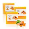 3 PCS Turmeric Soap Bar, Natural Bar Soap for Face & Body, Handmade Tumeric Soap with Coconut Oil, Cleanse Skin, Moisturizing & Soothing Gentle Cleanser Soap for All Skin Types