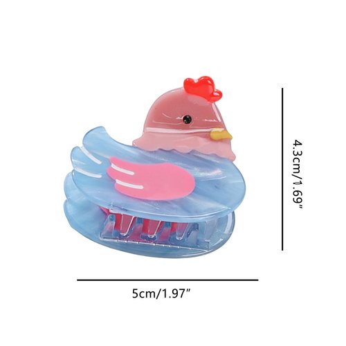 Novelty Chick Hair Clip,Acetate Claw Clips,Hair Clips for Women,Blue
