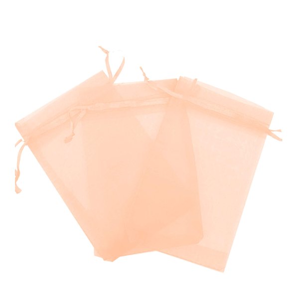 100 Pcs Peach 2x3 Sheer Drawstring Organza Bags Jewelry Pouches Wedding Party Favor Gift Bags Gift Bags Candy Bags [Kyezi Design and Craft]