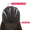 Straight Synthetic Lace Front Wigs for Women 28 Inch Middle Part Wig Blonde Mixed Brown Colored Wig Hightlight Long Wigs (28 Inch Straight Wig Brown Mixed Blonde)