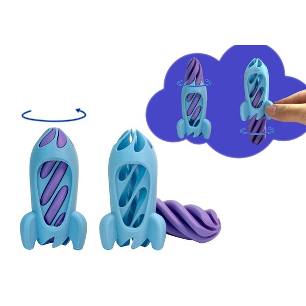 Impossible Cone,Pyramid Passthrough Sculpture,Spiral Cone Fidget Toy,Mini Cones Pass Through Pyramid for Stress and Anxiety(Blue)