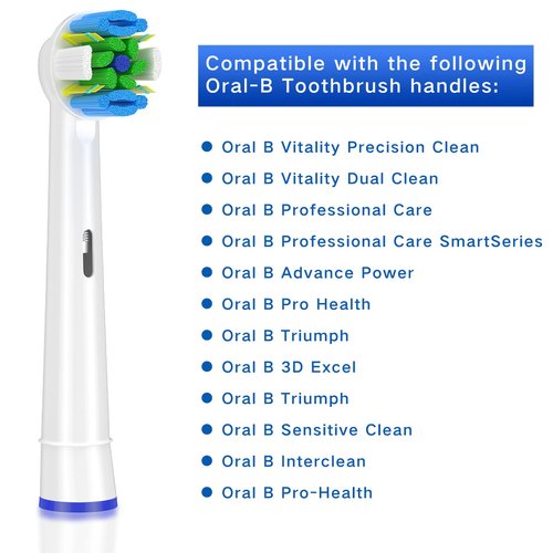 Schallcare Replacement Brush Heads Compatible with Braun Oral b Electric Toothbrush - Floss Toothbrush Head for Oral B Pro 1000 Genius Smart Series (12 Pack)
