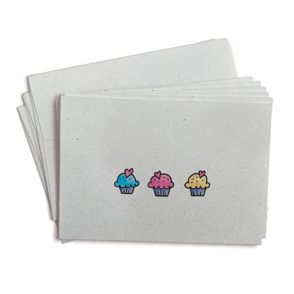 Sweet Little Cupcakes Blank Cards - 24 Greeting Cards with Envelopes