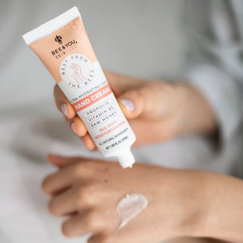 BEE and YOU 100% Natural, Ultra Hydrating Hand Cream for Dry Cracked Hands, Moisturizer, Extra Protection with Shea Butter, Vitamin B5, Raw Honey and Propolis Extract, 1.69 fl oz