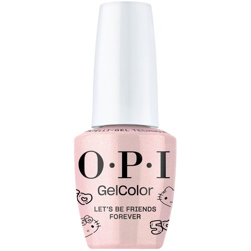 OPI GelColor, Silver Nail Polish, Up to 3 Weeks of Wear, Smudge Proof, Cures in 30 Seconds, Hello Kitty 50th Collection, Let's Be Friends Forever, 0.5 fl oz